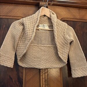 Wyeth Cropped Open Knit Bolero - Beige